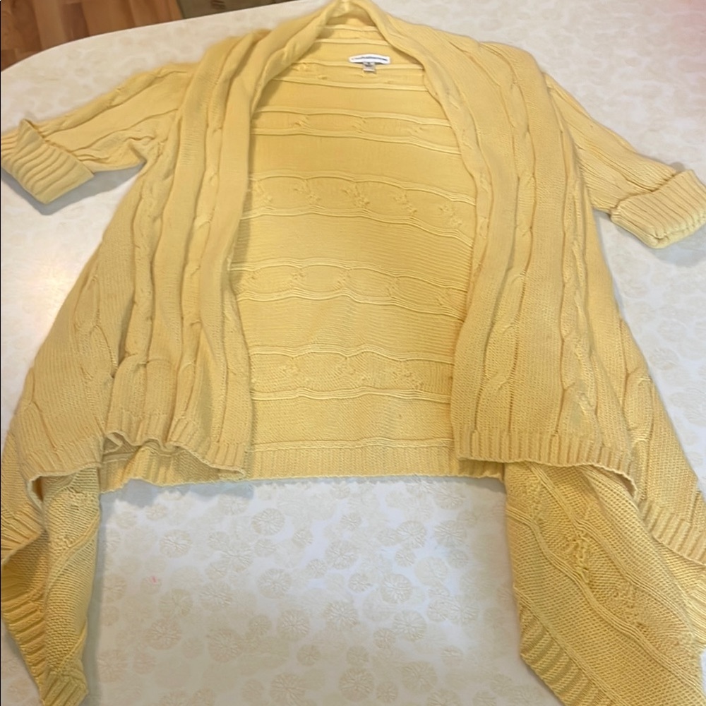 Yellow Cable Knit Women's Sweater